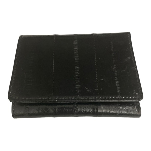 Genuine Eel Skin Leather
Credit Card Wallet For Men Bifold Wallet 1 ID Window - Picture 1 of 8